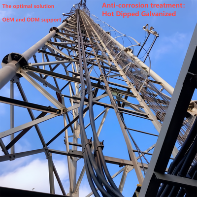 52M Tapered Steel 3 Tube Antenna Tower Compact For Office Building Rooftop