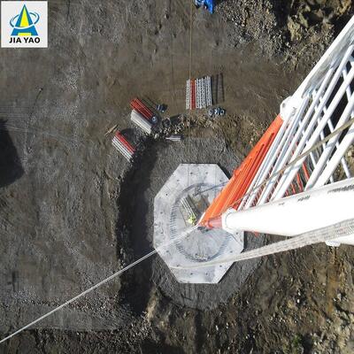 28M Corrosion Resistant Guyed Tower Low Foundation Cost For Desert Region