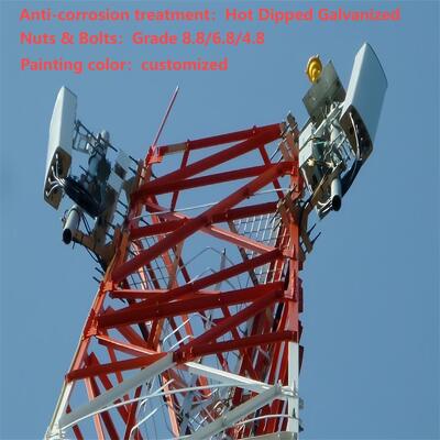 Torre Legged desmontable galvanizada en inmersión caliente de 3 50M rentable para las telecomunicaciones del área minera