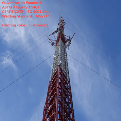 30 fundación galvanizada de la torre de comunicación Guyed de la inmersión caliente los 35M pequeña para el área del prado