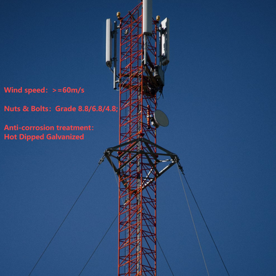 42 despliegue rápido de la torre de antena Guyed de acero Q355 de los 45M para las telecomunicaciones remotas de la mina