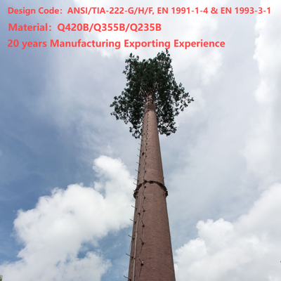 Torre biónica galvanizada de las telecomunicaciones del árbol de la inmersión caliente 22 28 36Meter camuflada para el área escénica turística