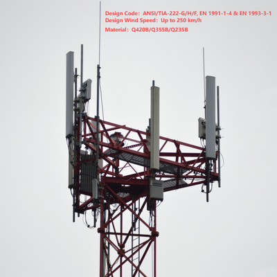 torre compacta de las telecomunicaciones del tubo de la huella 3 de los 48m los 60m los 70m 77Meter para la calle peatonal urbana 5G