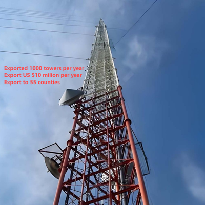 30 43 torre ligera del alambre de Guyed de los 48M para la ayuda de la estación terrestre por satélite