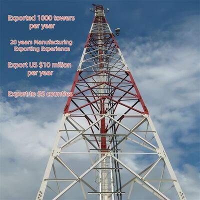 35 48 coste bajo de la fundación de la torre de acero del ángulo de 3 patas del acero Q355 de los 53M para la cobertura del pueblo 5G