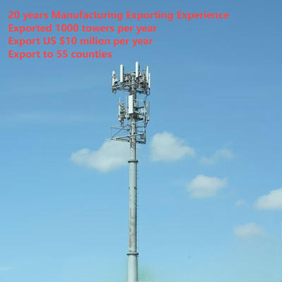 28 36 38 metros de cable interno de enrutamiento Monopolio de la torre para el paso elevado peatonal 5G cobertura
