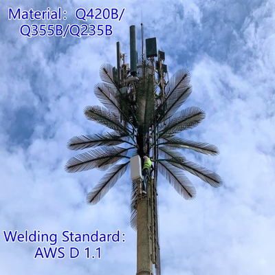 Torre de comunicación de camuflaje de pino biónico ecológico de 35 m Área escénica Cobertura de señal Vida útil de 30 años Estructura de acero galvanizado en caliente