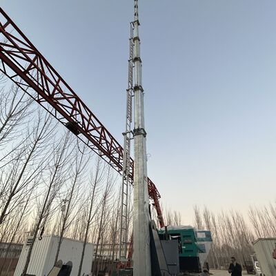 Torre de mástil de acero telescópico portátil de 12 a 25 m para estación base móvil y vigilancia temporal de eventos con sistema de elevación eléctrica y base de despliegue rápido