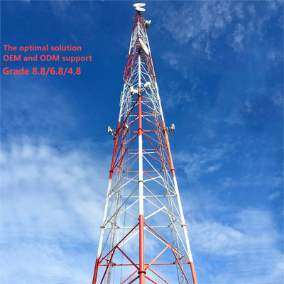 Torre de celosía de acero tubular de 3 patas de alta resistencia para comunicación en áreas remotas de minería Estación base 4G 5G Mástil galvanizado en caliente Q345B resistente al viento