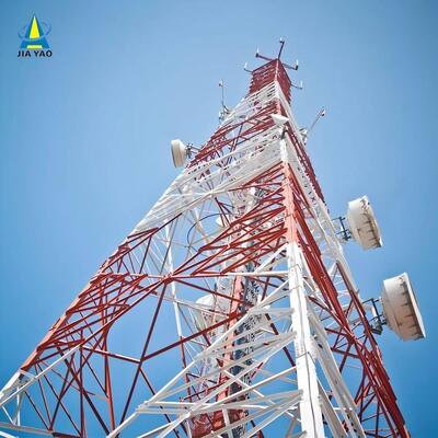 Torre de celosía de acero angular de 4 patas de alta resistencia con estructura de soporte de carga optimizada para infraestructura de telecomunicaciones rurales Estándar ANSI/TIA-222-G