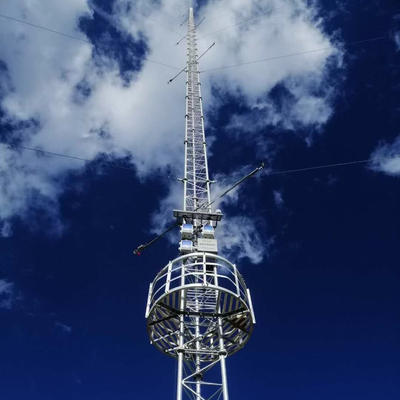 Torre de anemómetro arriostrada de alta resistencia y celosía de 60 m-100 m con soportes de sensores de varios niveles para evaluación de recursos de parques eólicos