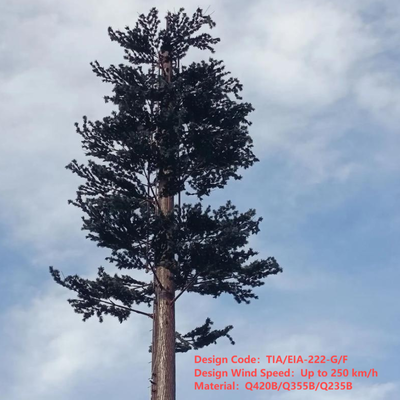 Camouflaged Artificial Pine Tree Telecom Tower Bionic Steel Monopole Cell Tower for Environmental Aesthetic Landscape Communication Site with 120km/h Wind Resistance