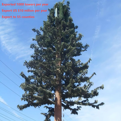 Camouflaged Artificial Pine Tree Telecom Tower Bionic Steel Monopole Cell Tower for Environmental Aesthetic Landscape Communication Site with 120km/h Wind Resistance