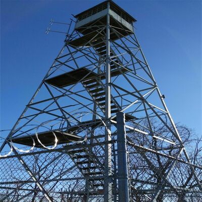 Torre de guardia de acero galvanizado Torre de vigilancia Torre de vigilancia de seguridad Estructura de rejilla para la prevención de incendios forestales y apoyo de observación a gran altura