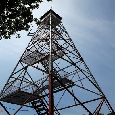 Torre de guardia de acero galvanizado Torre de vigilancia Torre de vigilancia de seguridad Estructura de rejilla para la prevención de incendios forestales y apoyo de observación a gran altura
