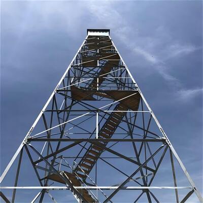 Torre de guardia de acero galvanizado Torre de vigilancia Torre de vigilancia de seguridad Estructura de rejilla para la prevención de incendios forestales y apoyo de observación a gran altura