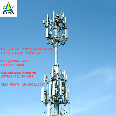 15m-50m Self-Supporting Galvanized Steel Monopole Telecom Tower GSM 5G Antenna Signal Mast