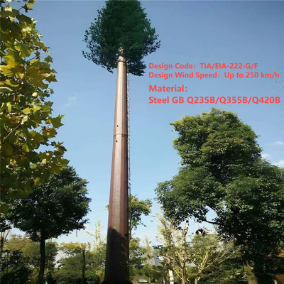 5 10 15 20 25 30 35 40 45 50 55 60 M Metros Mástil de antena de microondas de radio Telecom Torres de telefonía celular disfrazadas Torre de árbol biónico