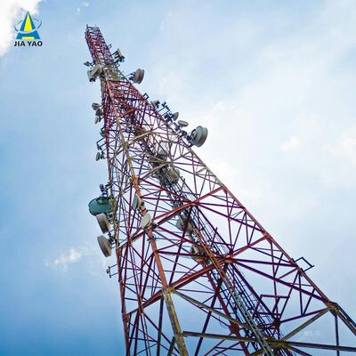 Transmisión de señal Torre de telefonía móvil de radio de comunicaciones de acero angular de 4 patas para telecomunicaciones